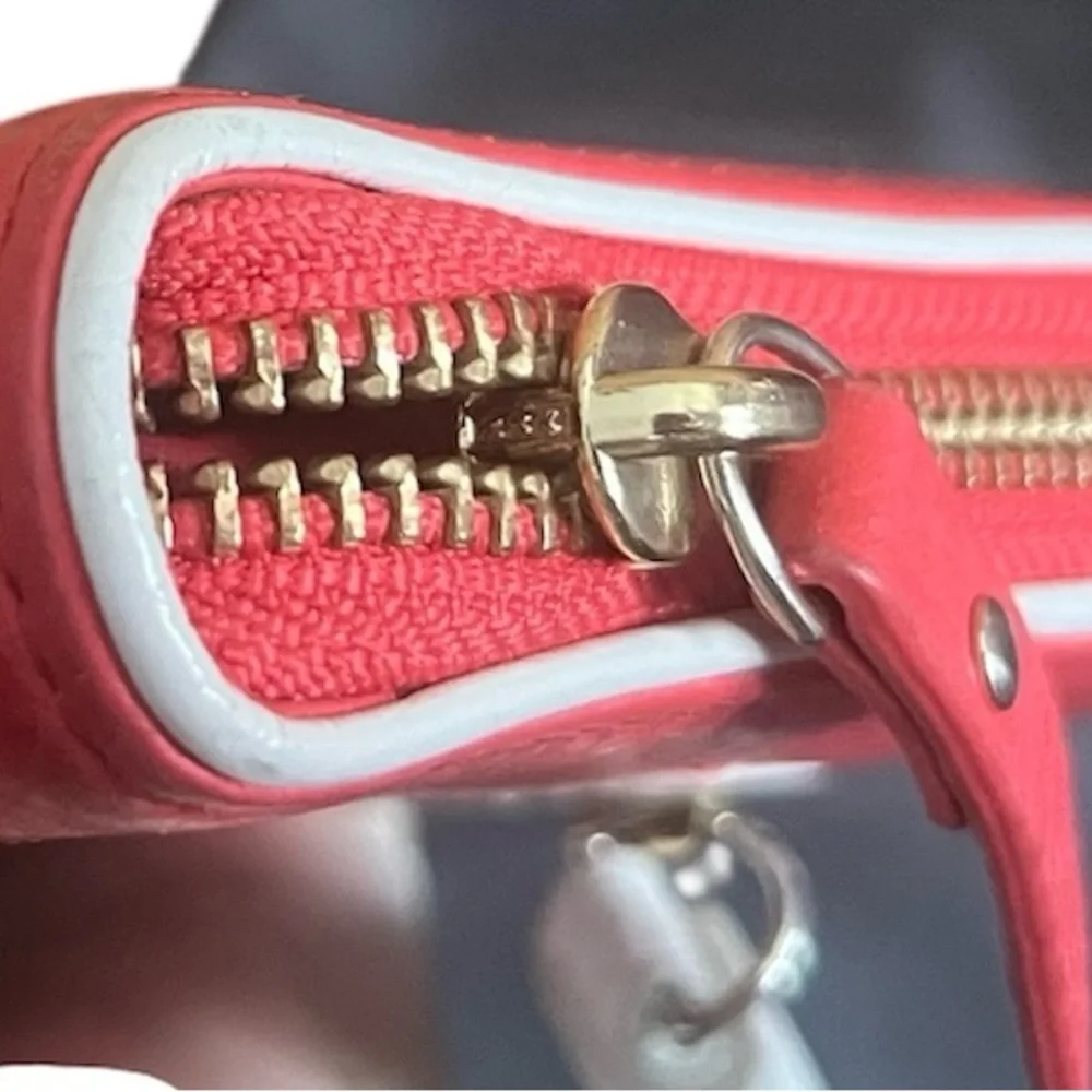 kate spade Red and White Zip-Around Tassel Wallet - Picture 8 of 10